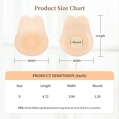 Voxshe Added Lift Sticky Petals Nipple Covers Adhesive Strapless Backless Bras Ultra-Thin Silicone Breast Lift Pasties For Women Nude #TOP6