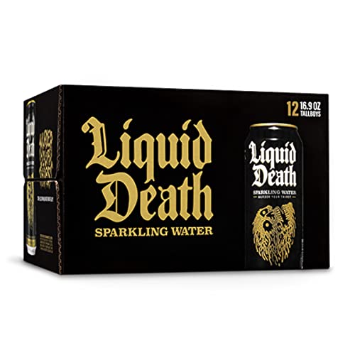 Image of Liquid Death Sparkling Mountain Water, 16.9 oz Tallboys (12-Pack)