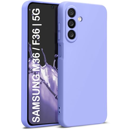 Image of TRUEUPGRADE Back Cover Case for Samsung Galaxy M36 5G | F36 5G | Soft Silicone Rubberized Case with Camera Protection | Shockproof Bumper | Slim & Flexible | Purple