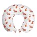 ABAKUHAUS Zorro Cojín de Viaje para Soporte de Cuello, Patrón de Piel Animal de Dibujos Animados, Cómoda y Práctica Funda Removible Lavable, 30x30 cm, Naranja Blanco