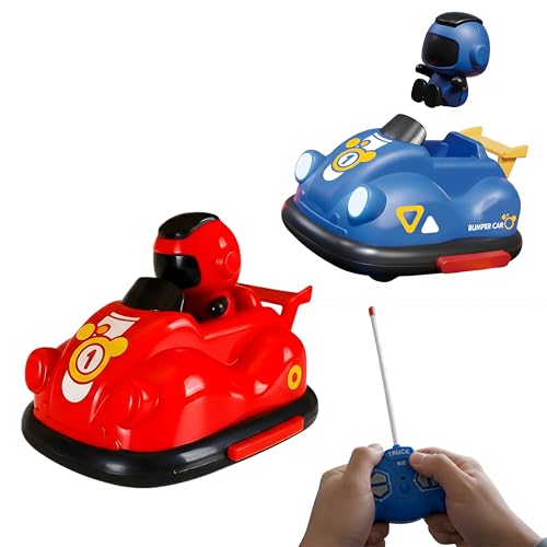 Image of Remote Control Bumper Car Toy for Kids | Multiplayer Racing Cars Set with Light & 360Rotation | 2 RC Ejecting Bumper Cars Set of 2 Players Interactive Toys for Boys & Girls