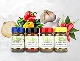 Paleo - Whole 30 - Crossfit - All-Purpose Spices by PALEO LIVING PRIMAL BLENDS Collection {LIMITED EDITION 4-Combo Pack Jars Seasonings Set} can be used for Cooking, Grilling, Baking, & with Cookbooks