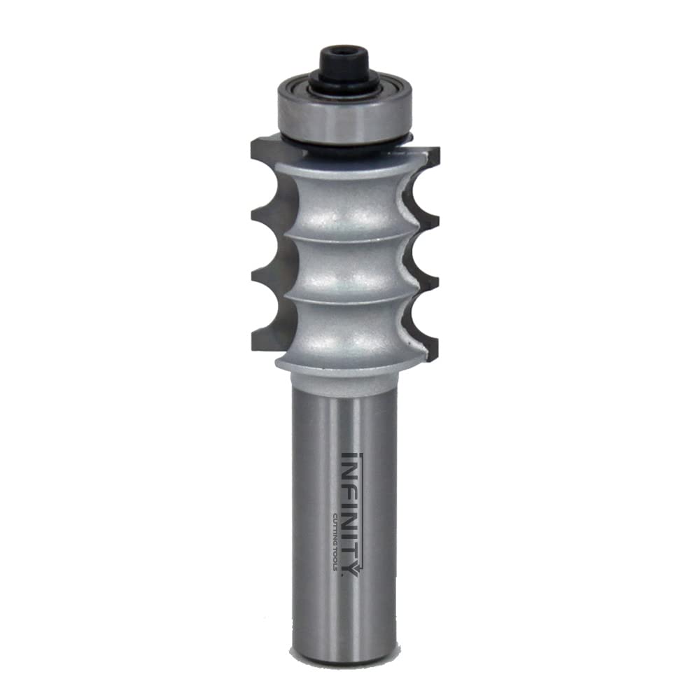 Infinity Cutting Tools 1/2" Shank, Triple Bead Router Bit, 7/8" C.D., 1" C.H., 1/8 R.| Carbide Tip | Heavy-Duty | Ultra-Smooth Finish | Handheld