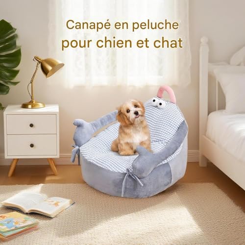 Sofa d'intérieur plush pour chats et chiens - Couchage élégant et doux salon - 3