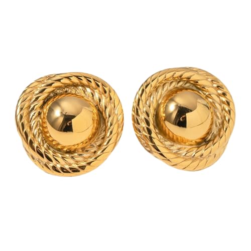 Gold Ball & Rope Statement Earrings – Lightweight Fashion Jewelry for Women