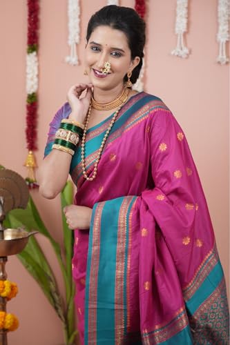 Image of SGF11 Women's Kanjivaram Pure Soft Silk Saree With Unstitched Blouse Piece