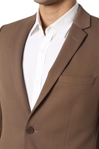 Image of Peter England Textured Knit Single-Breasted Blazers