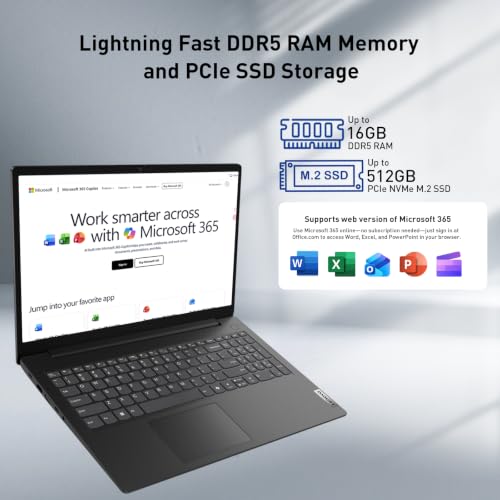 Image of Lenovo V-Series V15 Gen 6 Laptop, 16GB DDR5 RAM, 512GB SSD