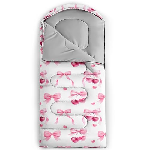Image of QOOMO Axolotl Cute Camping Sleeping Bags,3 Season Warm & Cool Weather,Lightweight,Waterproof Sleeping Bags for Adults & Kids,Traveling,and Outdoors