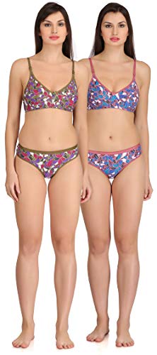 Image of Embibo Women Cotton Bra Panty Set for Women Lingerie Set for Honeymoon Bra Panty Set for Women with Sexy Bra Panty Set for Women Innerwear