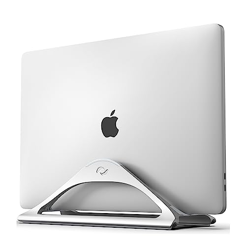 HumanCentric Vertical Laptop Stand for Desks (Silver) | Adjustable Holder to Dock Apple MacBook, MacBook Pro, and Other Laptops to Organize Work & Home Office