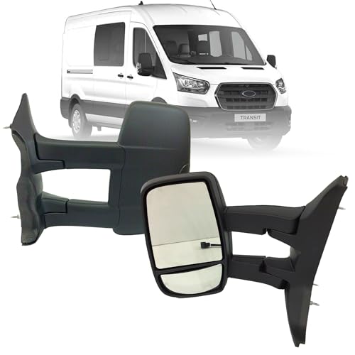 Replacement Driver Left Side Mirror Long Arm Power Mirror and Heated Without Indicator Fit Ford Transit 150 250 350 from 2015-Onward