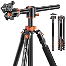 K&F Concept T254A6 Stativ Kamera, Aluminium Tripod mit 90 Grad Mittelsäule, Stativ mit 10 KG Belastung, 189cm Reisestativ