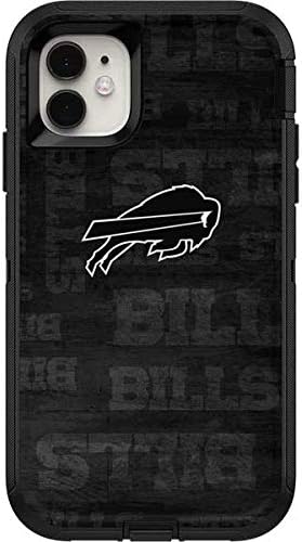 Skinit Decal Skin Compatible with OtterBox Defender iPhone 11 Case - Officially Licensed NFL Buffalo Bills Black & White Design