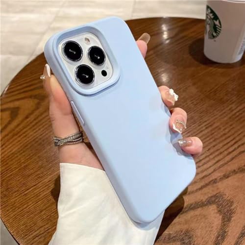 Coque silicone liquide iPhone 12 Pro Max protection douce bleu clair