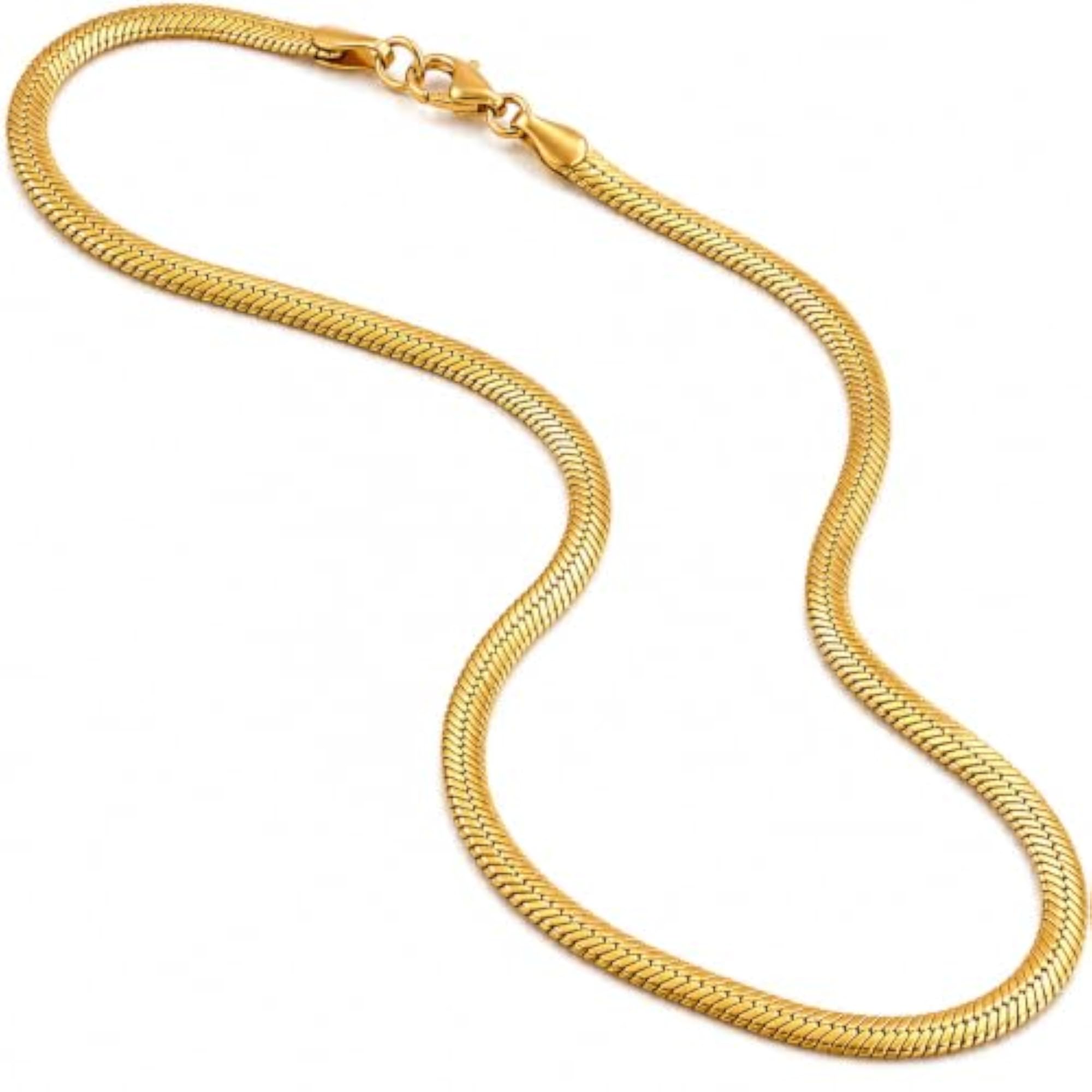 Premium Gold Finish Stainless Steel Snake Chain Necklace