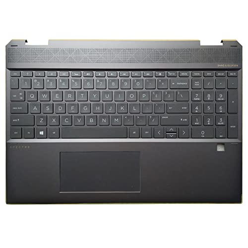 Laptop Keyboard Compatible for HP Spectre 15T-DF L38262-001 15-DF0013DX 15-DF0033DX 15-df1043dx 15-df1033dx 15-df1047nr 15-df1040nr US Layout with Palmrest Cover Case Backlit TouchPad