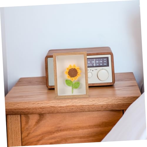 Marco resistente de madera con flores decorativas tejidas a mano estilo vintage 6