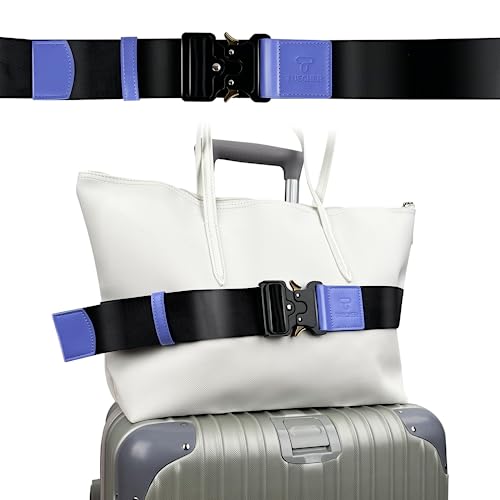 Image of Luggage Straps for Carry On, Vethers Add a Bag Travel Belt, Hands Free Luggage Helper, Adjustable and Stylish Belt with Metal Buckles for Second Bag, Tote, Airport Travel Accessory (Mar)