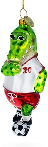 Miniatura 5 de Juguetón jugador de fútbol de cocodrilo - Adorno navideño de vidrio soplado