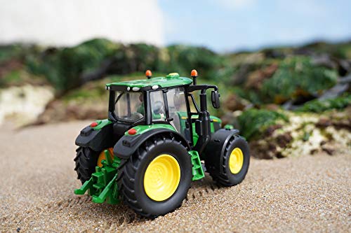 Tractor John Deere 6120M de Britains con dirección funcional y enganche trasero 6