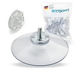 DIYexpert® 20 x Saugnapf Ø 50 mm mit Gewinde M4x10mm inkl. Rändelmuttern transparent - Made in Germany