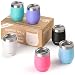 Cupture Stemless Wine Tumblers 12 oz Vacuum Insulated Mug with Lids - 18/8 Stainless Steel (Assorted Colors)