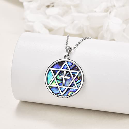 Jewish Star & Cross Sterling Silver Necklace - Star of David & Christian Jewelry for Women, Men & Girls2