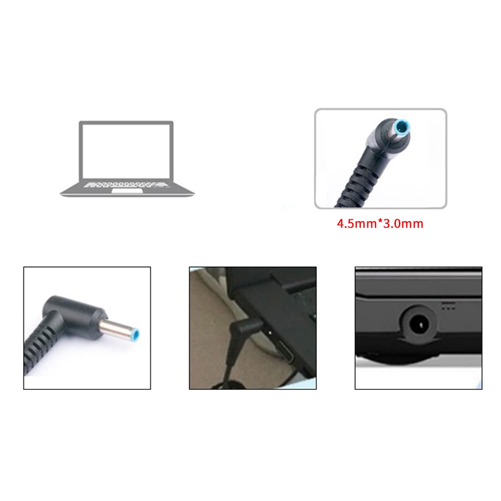 TAIFU 19,5V 45W Caricabatteria da Auto per Notebook HP Stream 11 13 14, Elitebook Folio, Pavilion 11 13 14 15 17 Touchsmart, Spectre X360 Ultrabook Laptop Alimentatore Caricatore Cavo Alimentazione