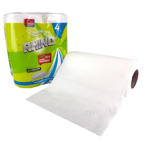 IDEAL 365 Rhino RHK24 2-ply Household Embossed Kitchen Towel - 200 Large Super Strong Ultra Absorbent Sheets 4 Rolls per Pack - Pack of 6 (24 Rolls)