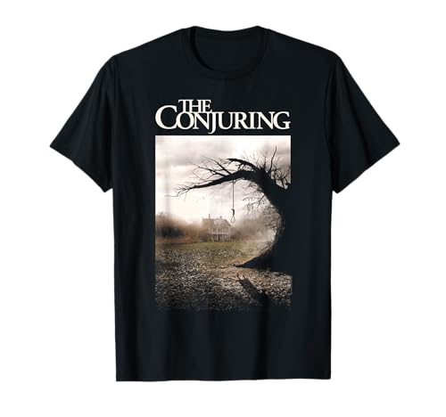 Warner Bros. The Conjuring Poster Movie-Themed T-Shirt - Black, Unisex-Adults, Short Sleeve, Crew Neck, Classic Fit, Small