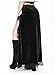 WDIRARA Women's Thigh Slit Lace Trim Gothic Skirts Y2K Velvet Maxi Skirt Black Medium