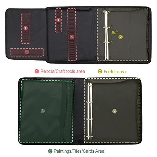 Enjoy Myself Stamp And Die Cut Storage Binder Embossing Folder And Stencil Organizer With Magnetic Sheets And Storage Pocket For Craft Scarpbooking Supplies And Stationery, 2 H × 12.5 W × 10 D (Black) #TOP4