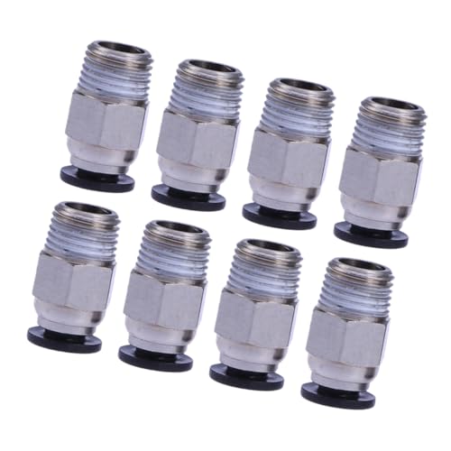 OKUMEYR Professional Ptfe Tube Fittings Kit 8-pack Male Straight Pneumatic Connectors Ptfe Tubing Adapters for 3d Printi