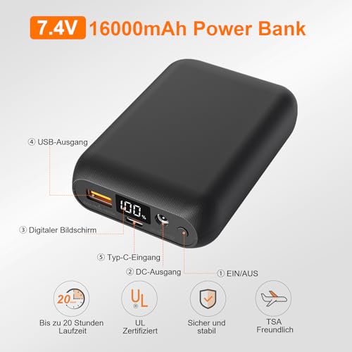 Sevdiea Heizweste Damen mit Powerbank 16000mah 7.4v, Leichte Gesteppte Beheizte Weste Damen, Elektrisch Wärmeweste, Für Skifahren,Motorradfahren,Outdoor-Aktivitäten-M