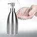 Konesky 304 Stainless Steel Soap Dispenser, 500ml Lotion Hand Dispenser with Pump, Liquid Soap Container, Refillable Dish Hand Soap Pump Bottle Holder for Bathroom Countertop Kitchen Sink