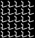 JSP Manufacturing Plastic L Style Peg Board Hook Kit | Garage Tool Craft Jewelry Storage Pegboard Organizer (100, White)