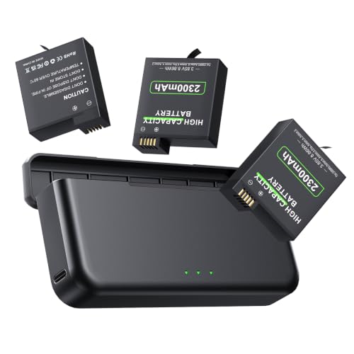 Image of for DJI Action 6 Batteries Compatible with Action 5 Pro /4 /3 /OSMO 360 | 3PCS 2300mAh Batteries with 3-Channel USB Fast Charger Kits