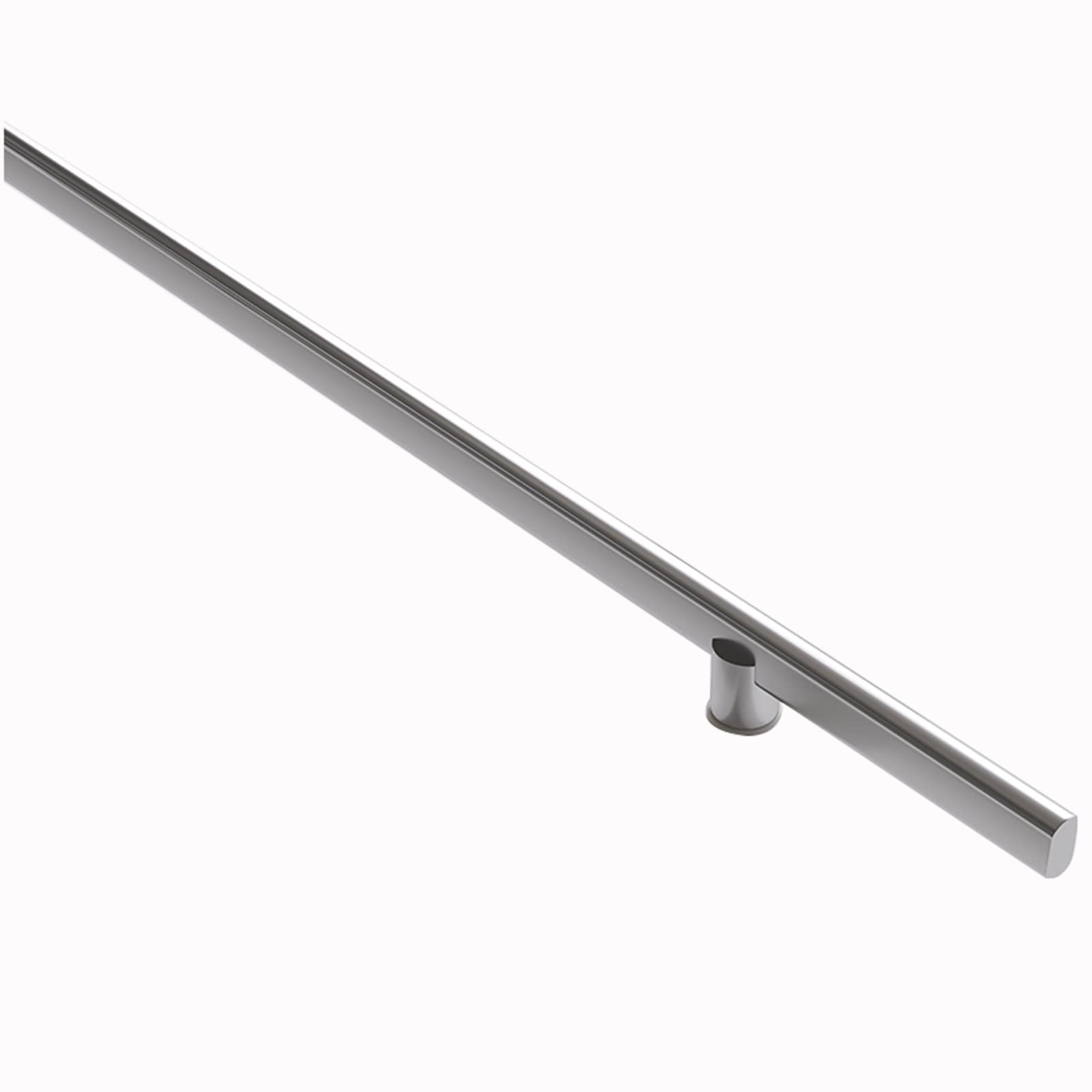 Poignée de porte à pousser en acier inoxydable argent pour entrée en bois et verre