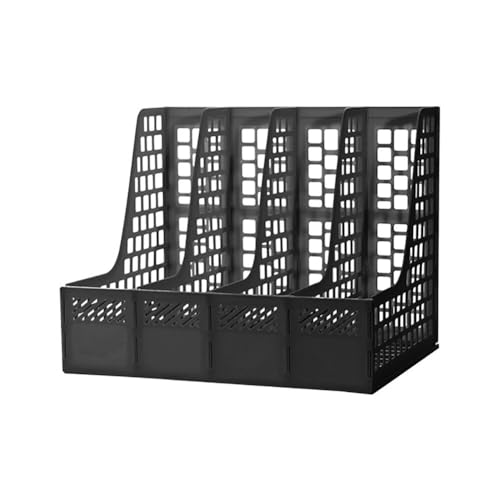 EUBUY Magazine File Holder, Plastic File Folder Holder for Desk, Organizers and Storage File Folder for Office Organization, Binder Organizer with 4 Compartments Storage Organiser Box