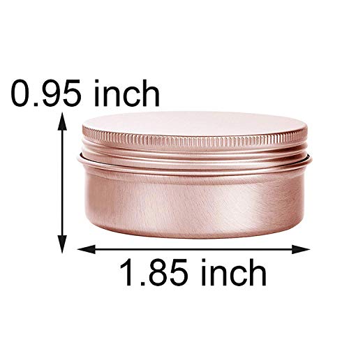 1 Ounce Aluminum Tin Jar Refillable Containers 30Ml Aluminum Screw Lid Round Tin Container Bottle For Cosmetic, Lip Balm, Cream, 20 Pcs Rose Gold #TOP1