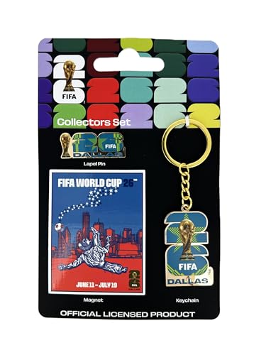 Image of FIFA World Cup Host City Collector's Set - Includes Lapel Pin, Keychain & Magnet - Celebrates Your Favorite Host City