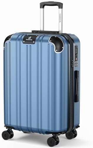 （14:00時点） [Globetrek] スーツケース キャリーケース 拡張機能付き 大容量 大型 耐衝撃 超軽量キャリーバッグ 360度回転 ストッパー付 静音 luggage suitcase 機内持ち込み 多機能 TSAロック 旅行 ビジネス 出張(ブルー,Mサイズ：4～7泊/60L)