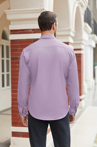 Image of COOFANDY Mens Stretch Dress Shirts Long Sleeve Button Down Shirt Regular Fit Formal Business Shirts