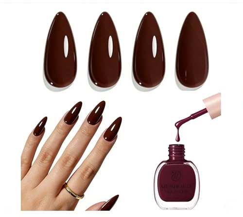 Image of AZUREBEAUTY Brown Pink Nail Polish - Quick Dry, Long-Lasting, Natural Glossy Finish for DIY Manicure & Nail Art, Salon Quality, 10ml for Women