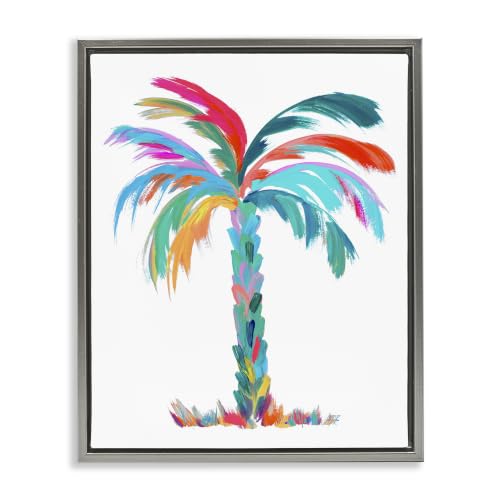 Vivid Palm Tree Tropical Botanical, 25 x 31 Inch Canvas in Floater Frame