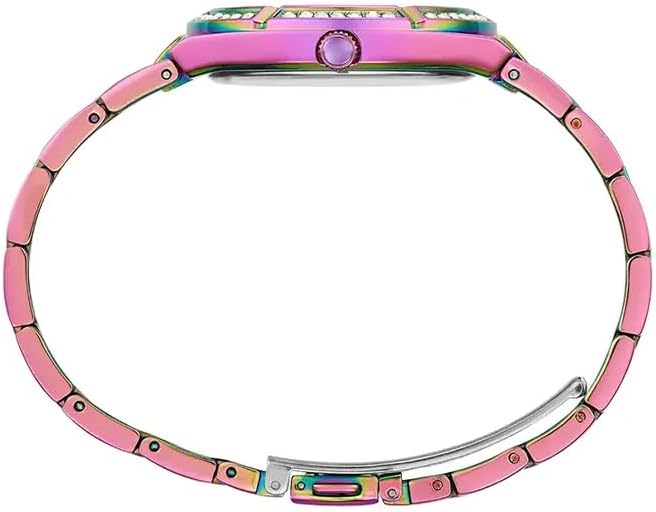 Guess Blue + Rose Gold-Tone Crystal Silicone Watch - Image 4