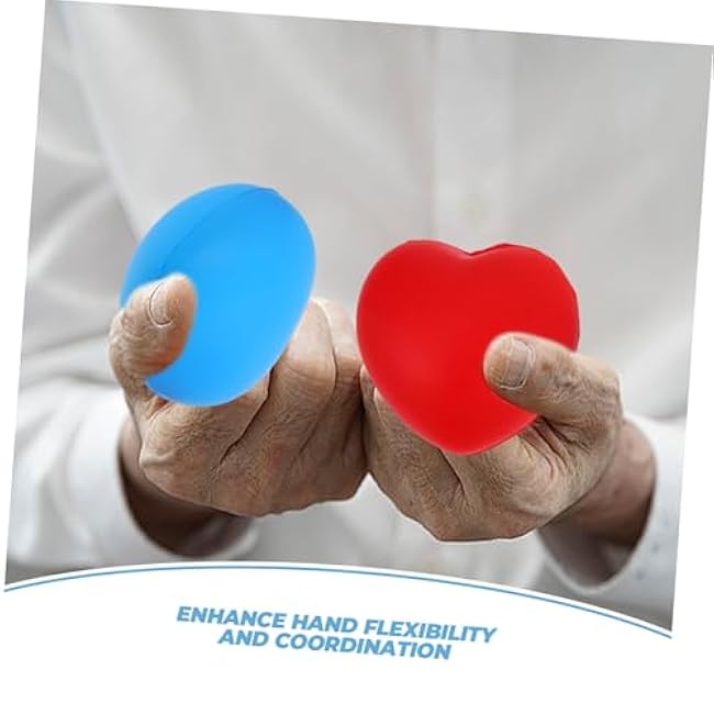 3Pcs Heart Shaped PU Hand Exercise Balls for Therapy and Grip Strengthening Portable Squeeze Balls for Finger Muscle Training for Elderly and Office Workers