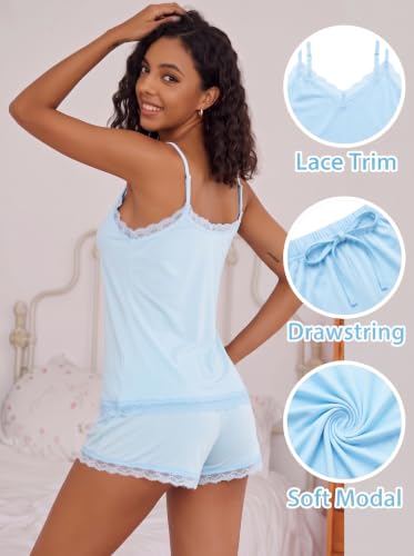 Image of Avidlove Lace Trim Cami Modal Pajamas for Women Set 2 Piece Sexy Pj Set