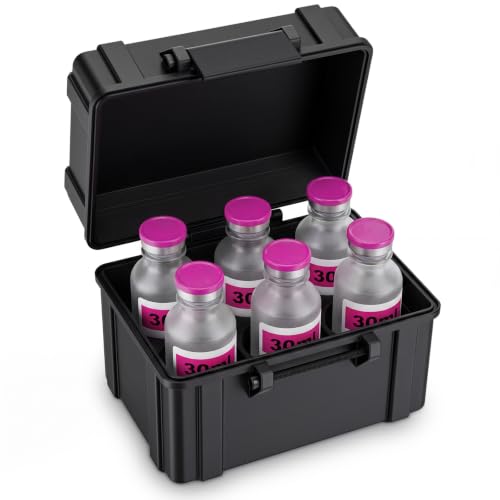 Romooa 6 Slots 30ml Vials Peptide Case for Fridge 30ml Bac Water Insulin Guard Storage Protector Travel Case Vial Holder Portable Freezer Safe Organizer